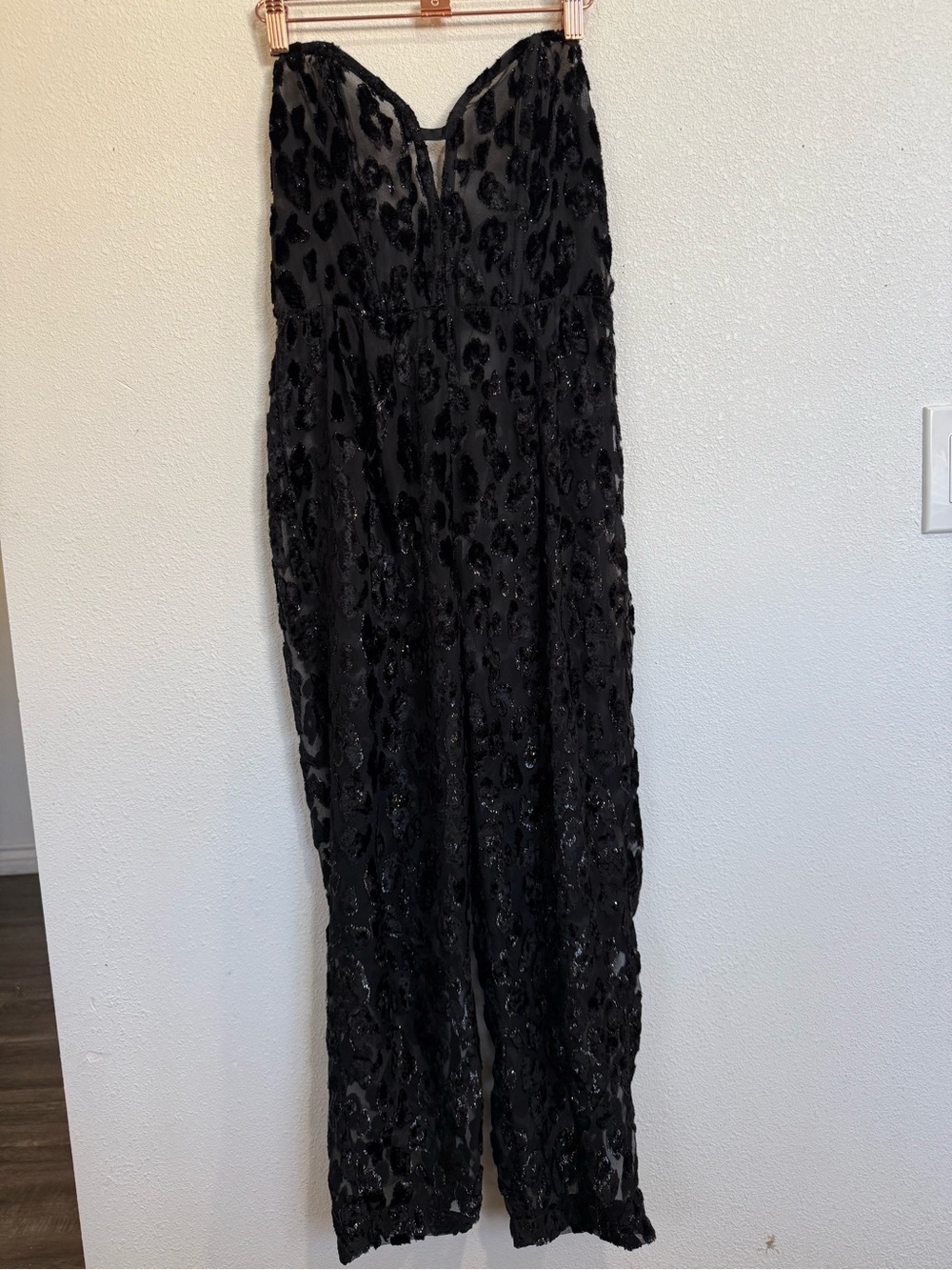 Victoria’s Secret Rare Black Velvet Leopard Corset Jumpsuit M - Picture 2 of 12